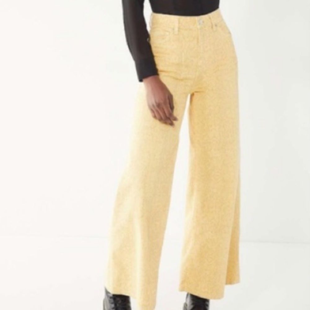 Urban Outfitters BDG 29 Yellow Snakeskin Super Flare Leg Jeans